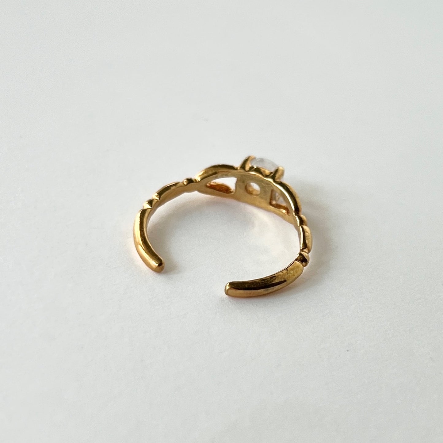[ rainbow moon stone ] spring ring gold