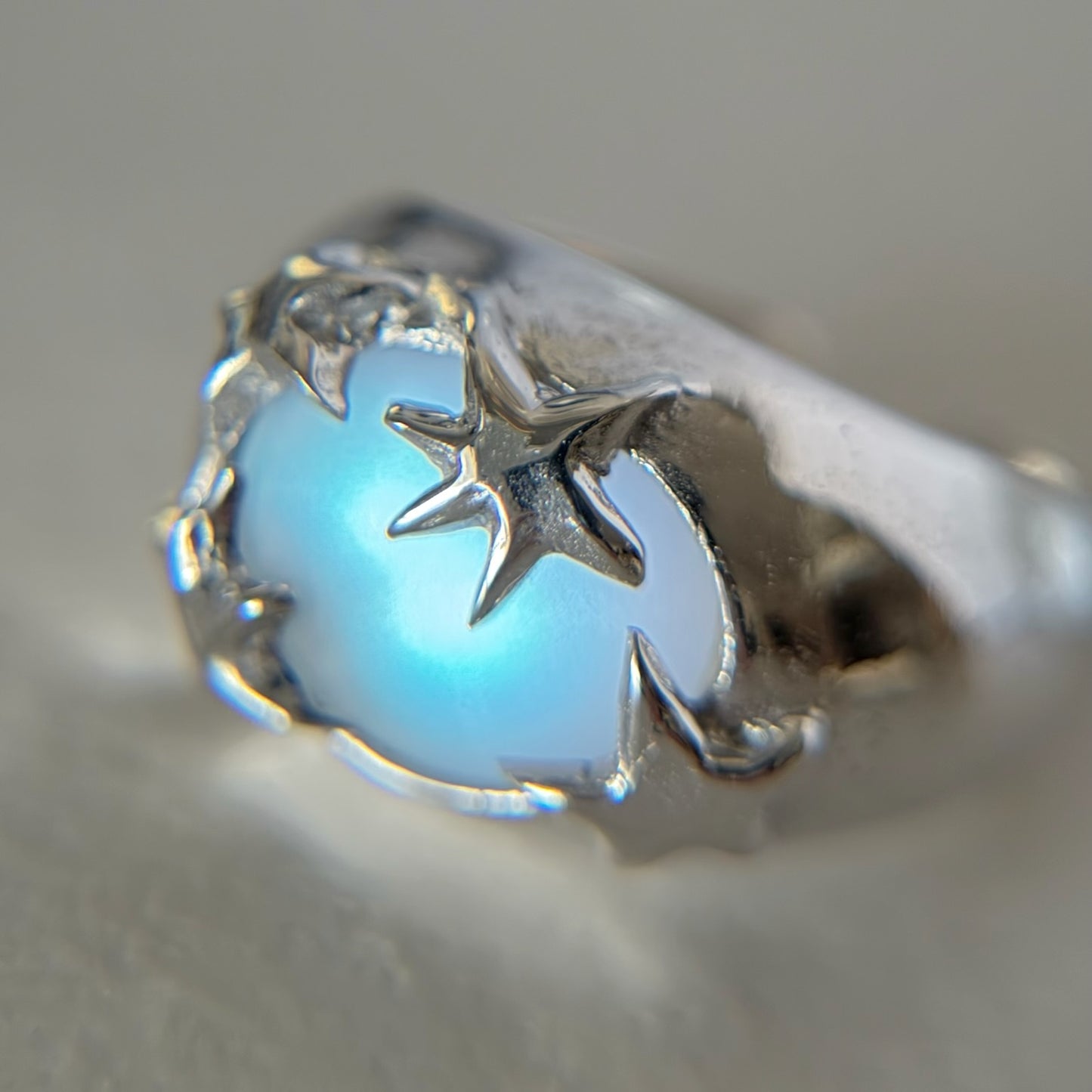 [ frost peach ] twinkle ring silver