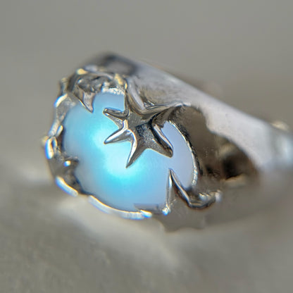 [ frost peach ] twinkle ring silver