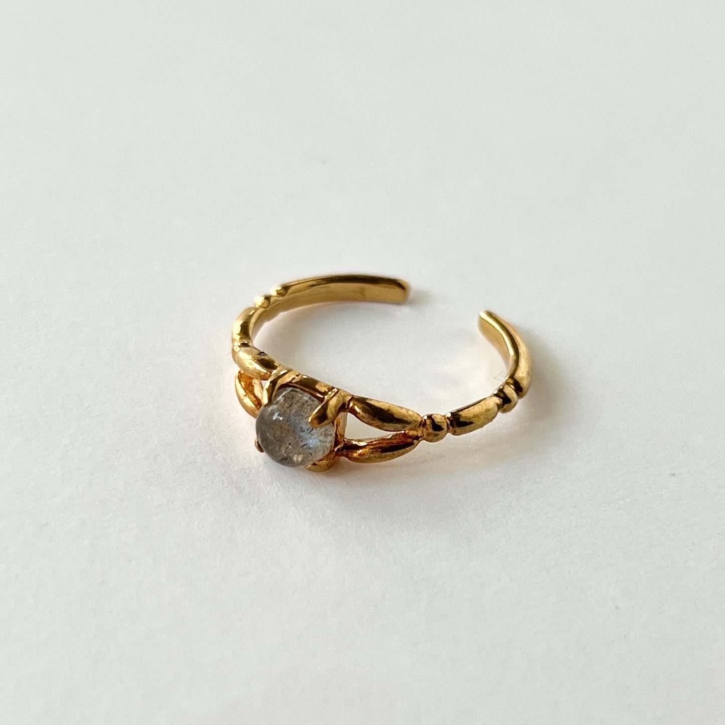 [ labradorite ] spring ring gold