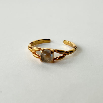 [ labradorite ] spring ring gold