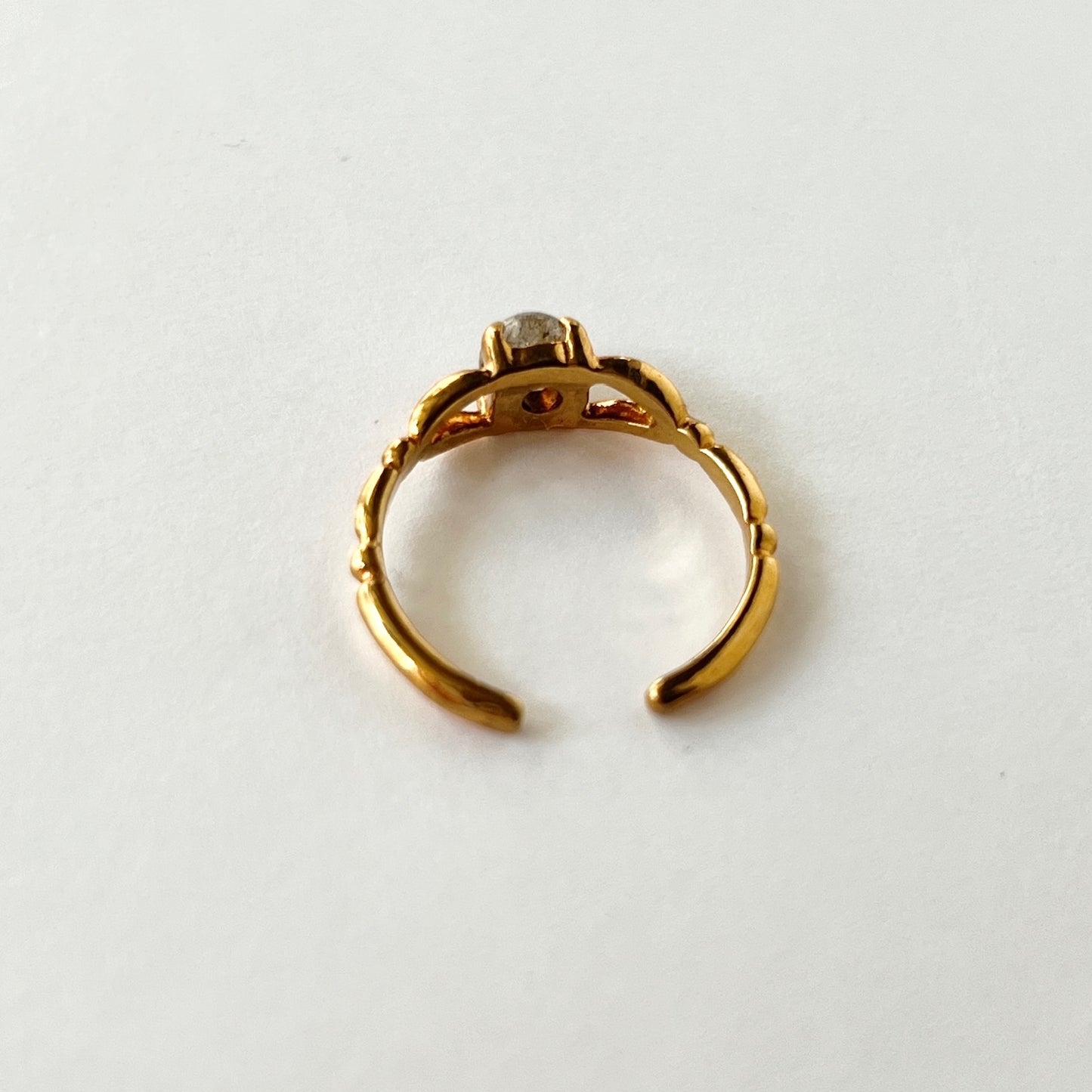[ labradorite ] spring ring gold