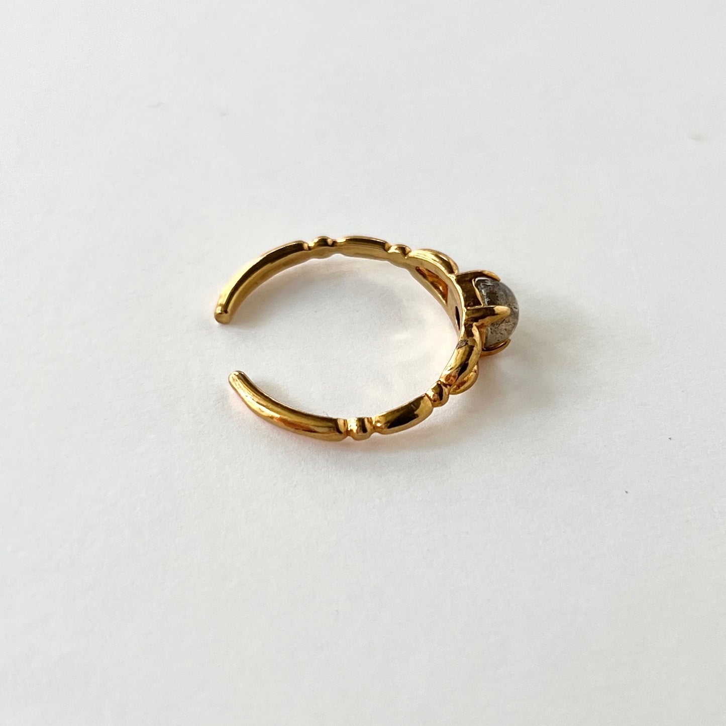 [ labradorite ] spring ring gold