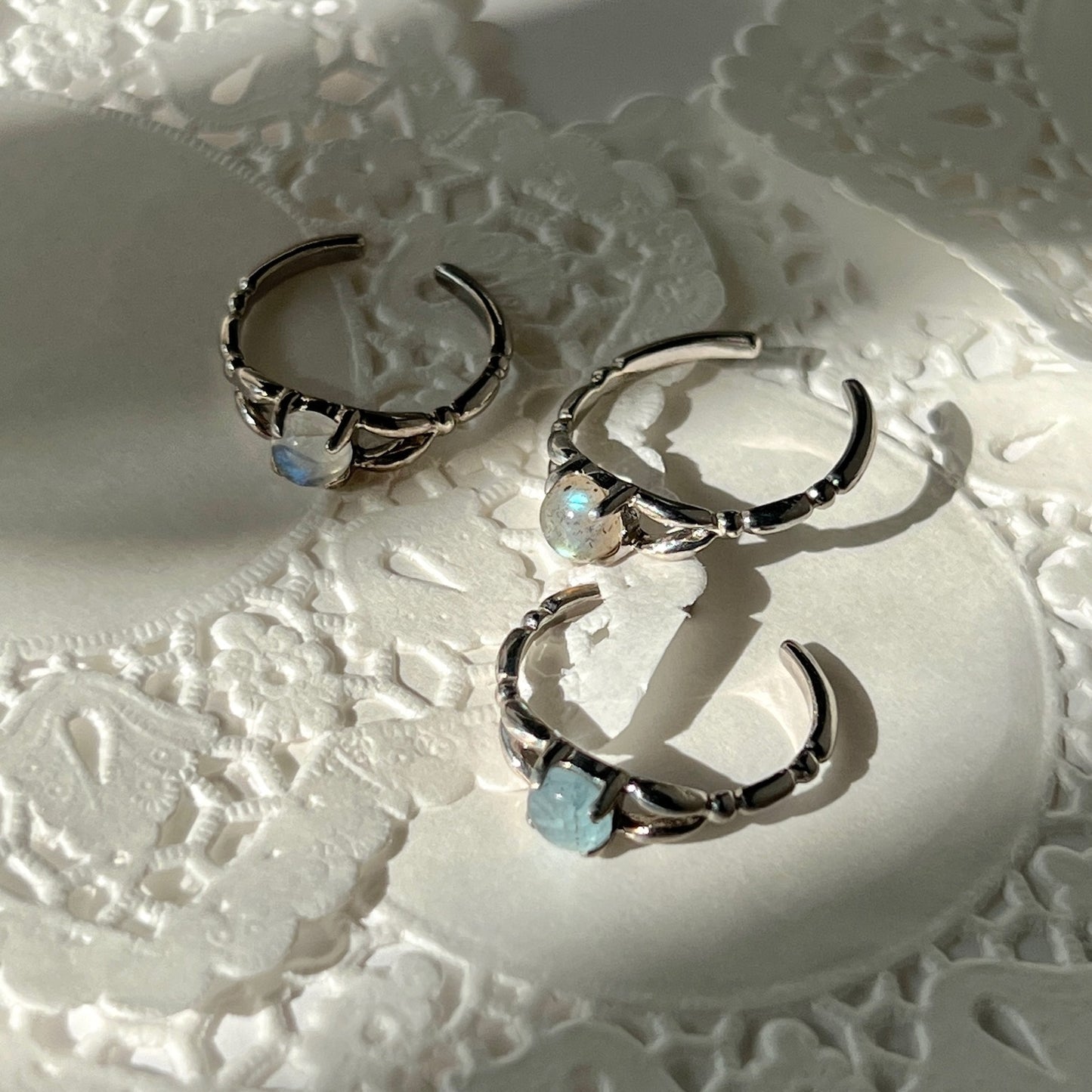 [ labradorite ] spring ring silver