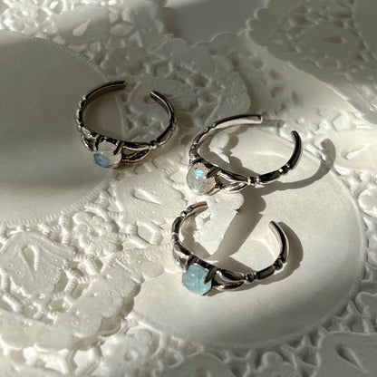 [ aqua kyanite ] spring ring silver
