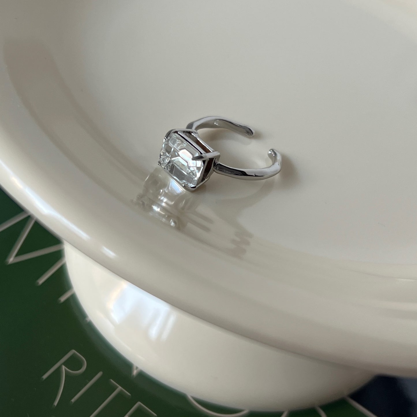 10. [ crystal ] gem OCTAGON silver