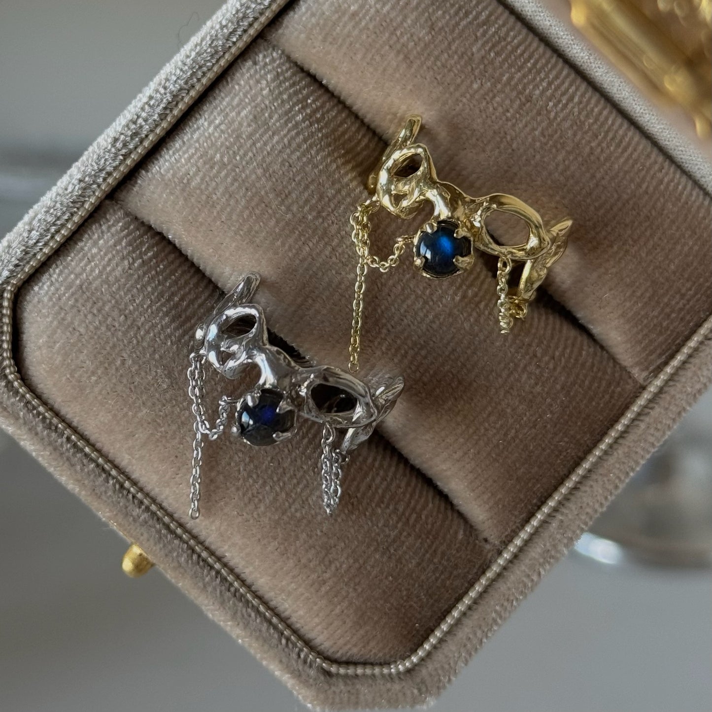 [ labradorite ] nuanced mesh silver [ free size ]