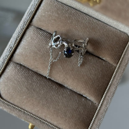 [ labradorite ] nuanced mesh silver [ free size ]