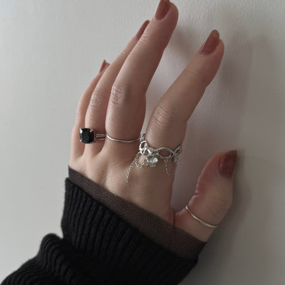 [ crystal ] nuanced mesh silver [ free size ]