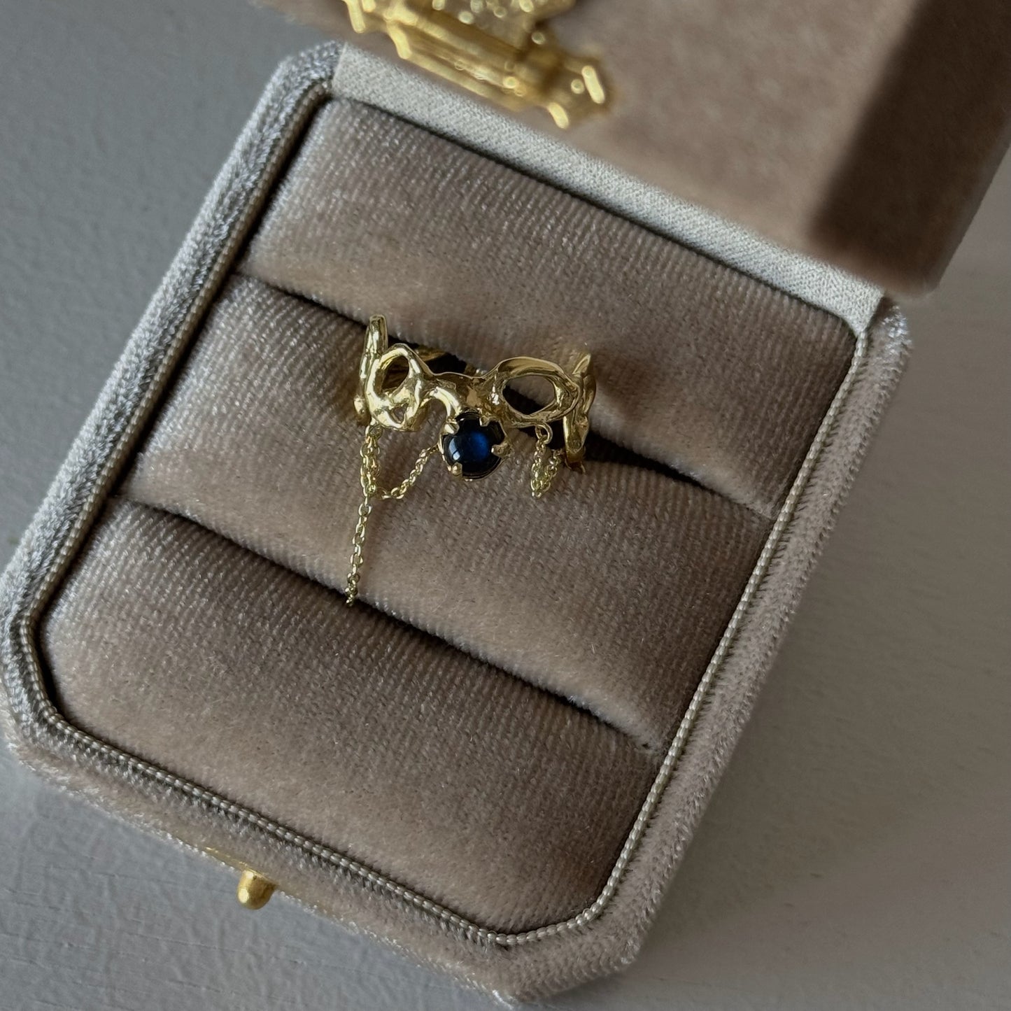 [ labradorite ] nuanced mesh gold [ free size ]