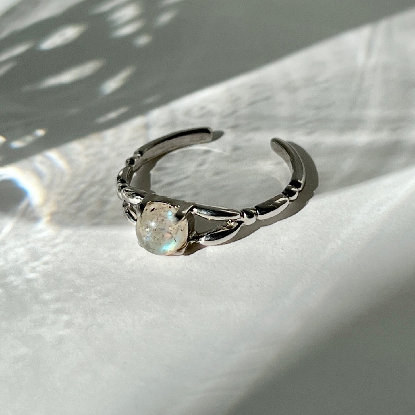 [ labradorite ] spring ring silver