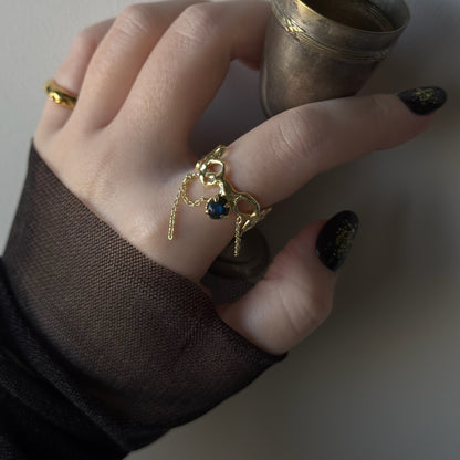 [ labradorite ] nuanced mesh gold [ free size ]