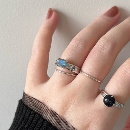 [ labradorite ] um silver ring [ free size ]
