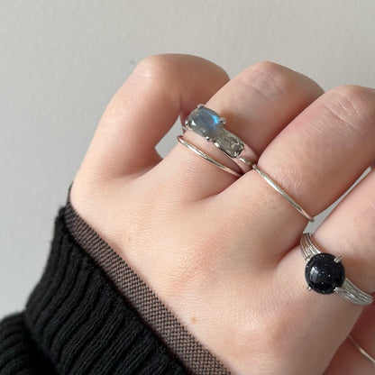 [ labradorite ] um silver ring [ free size ]