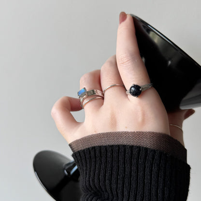 [ labradorite ] um silver ring [ free size ]