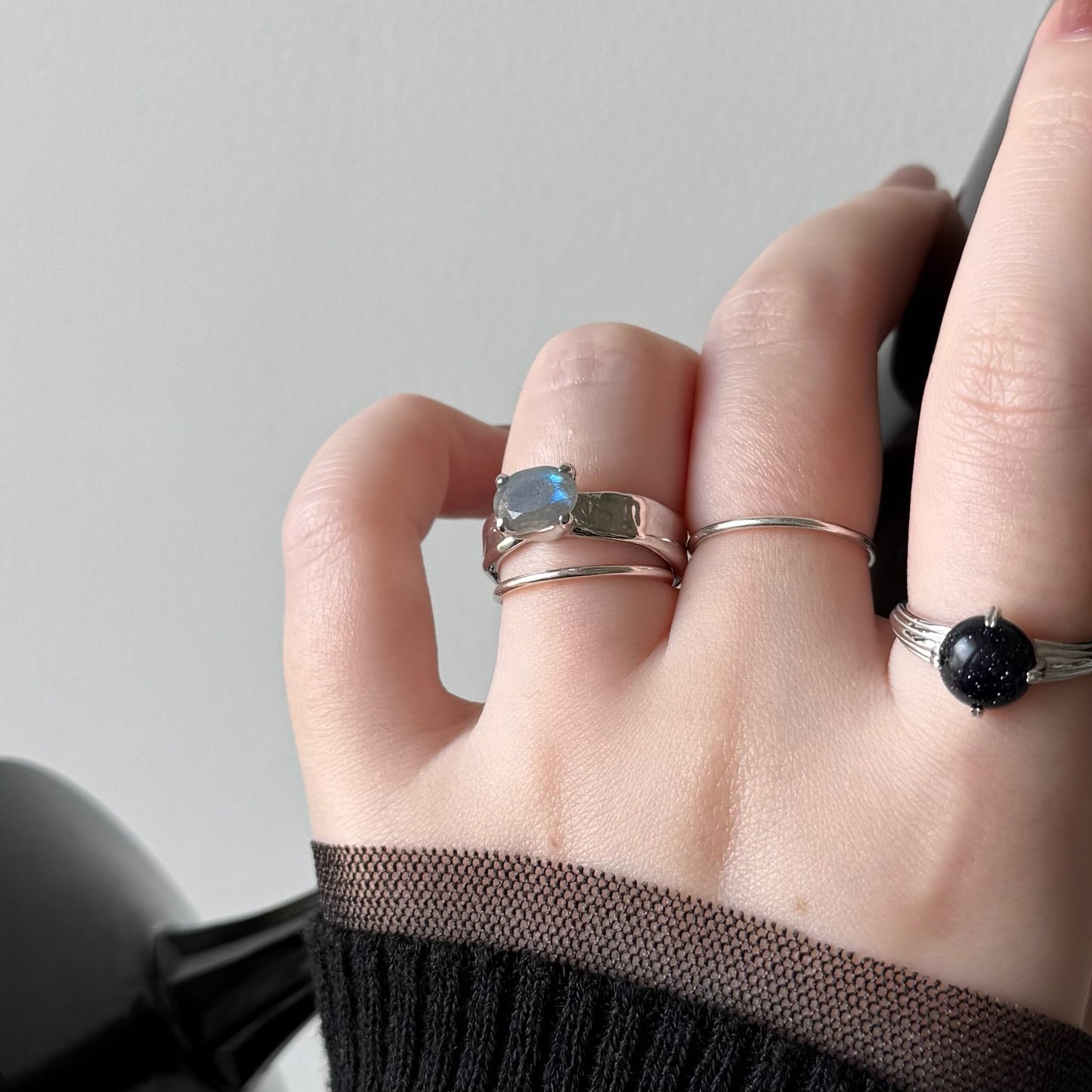 [ labradorite ] um silver ring [ free size ]