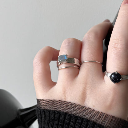 [ labradorite ] um silver ring [ free size ]