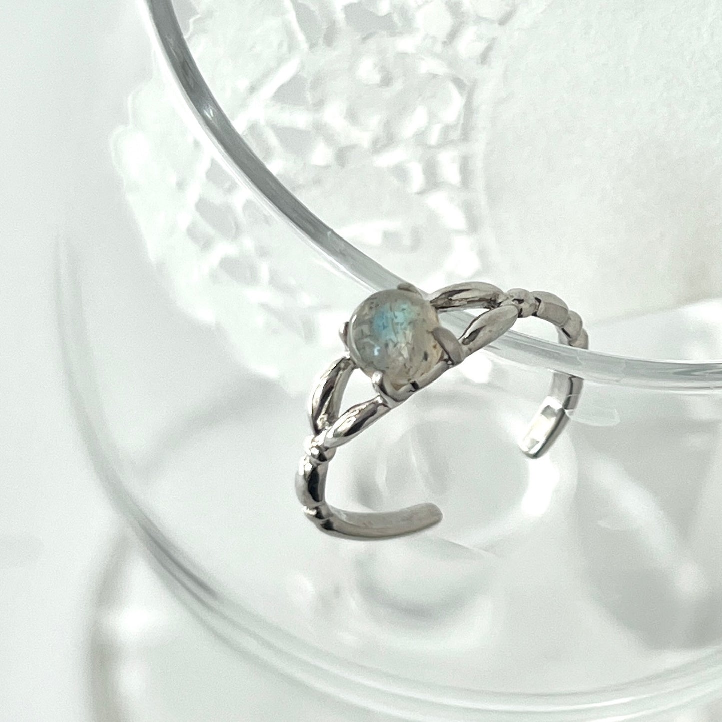 [ labradorite ] spring ring silver
