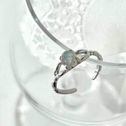 [ labradorite ] spring ring silver