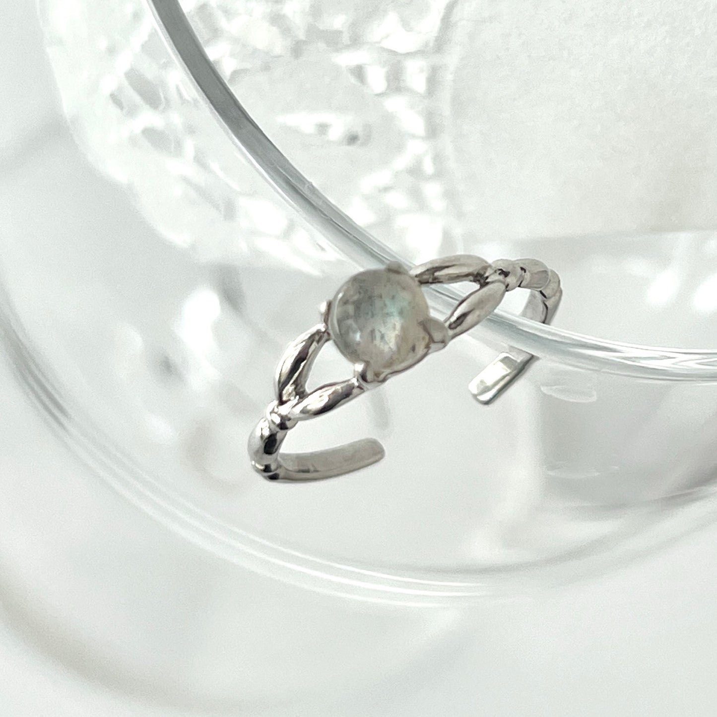 [ labradorite ] spring ring silver