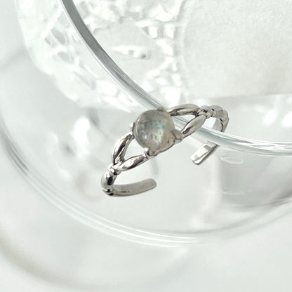 [ labradorite ] spring ring silver