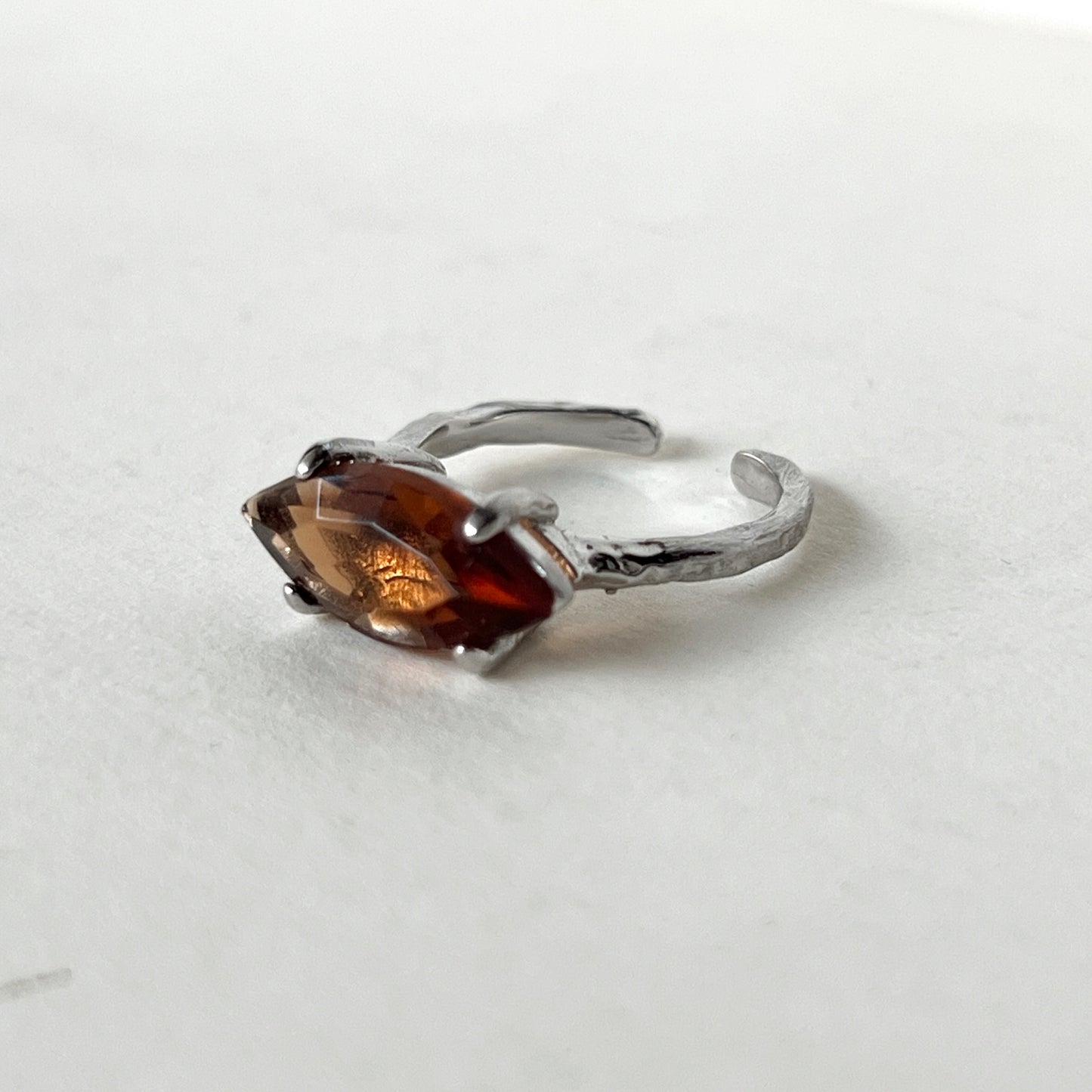 [ brown ] gem MARQUISE silver [ free size ]