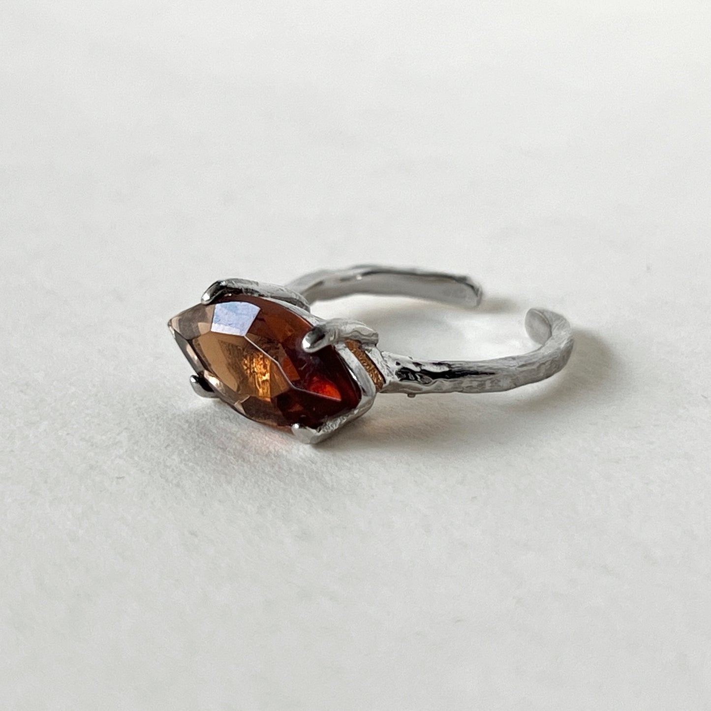 [ brown ] gem MARQUISE silver [ free size ]