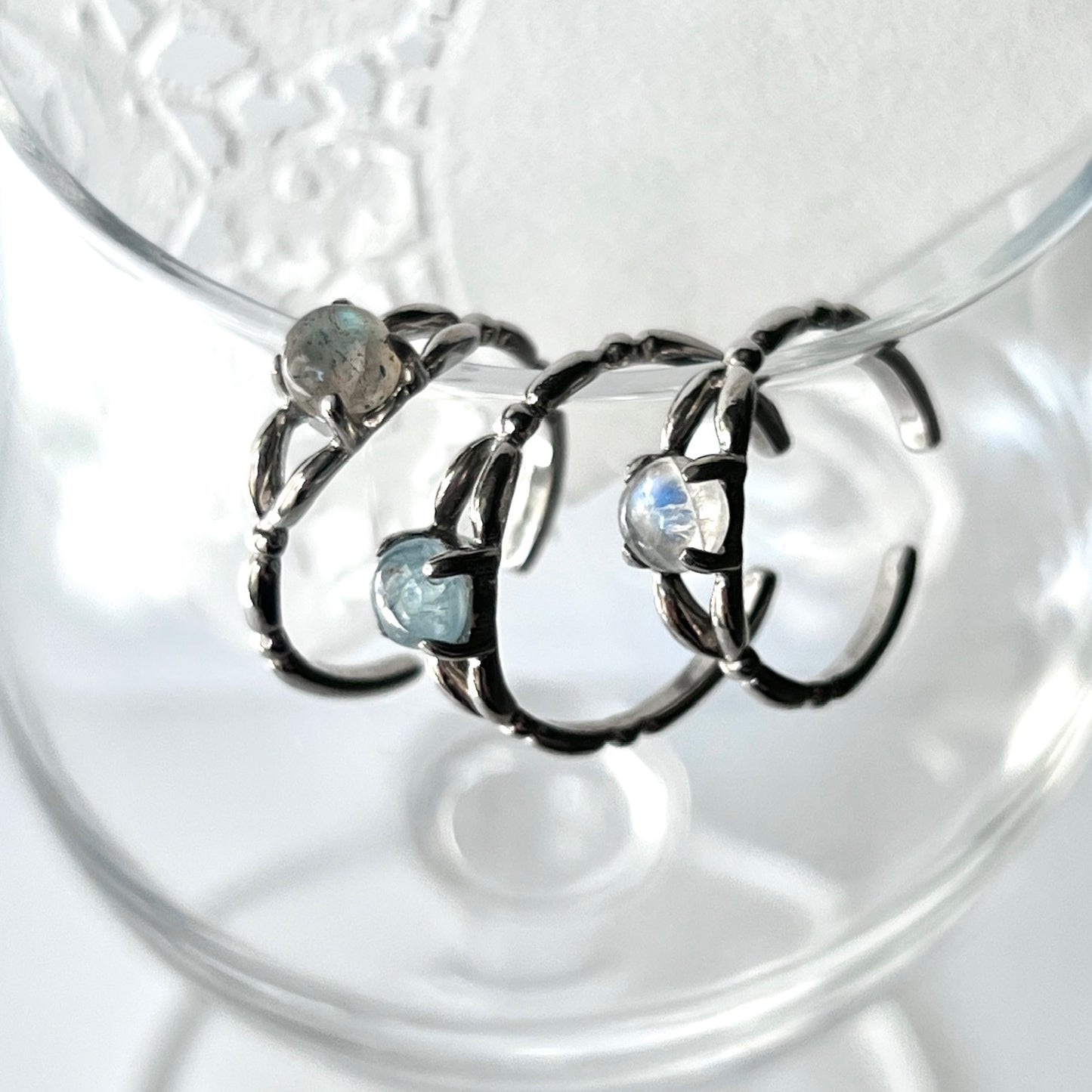 [ labradorite ] spring ring silver
