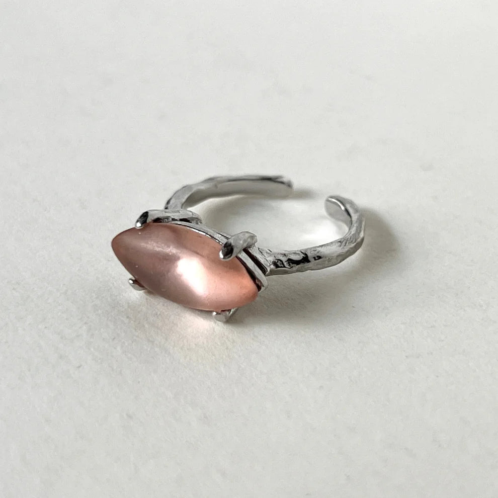 [ pink ] gem MARQUISE silver