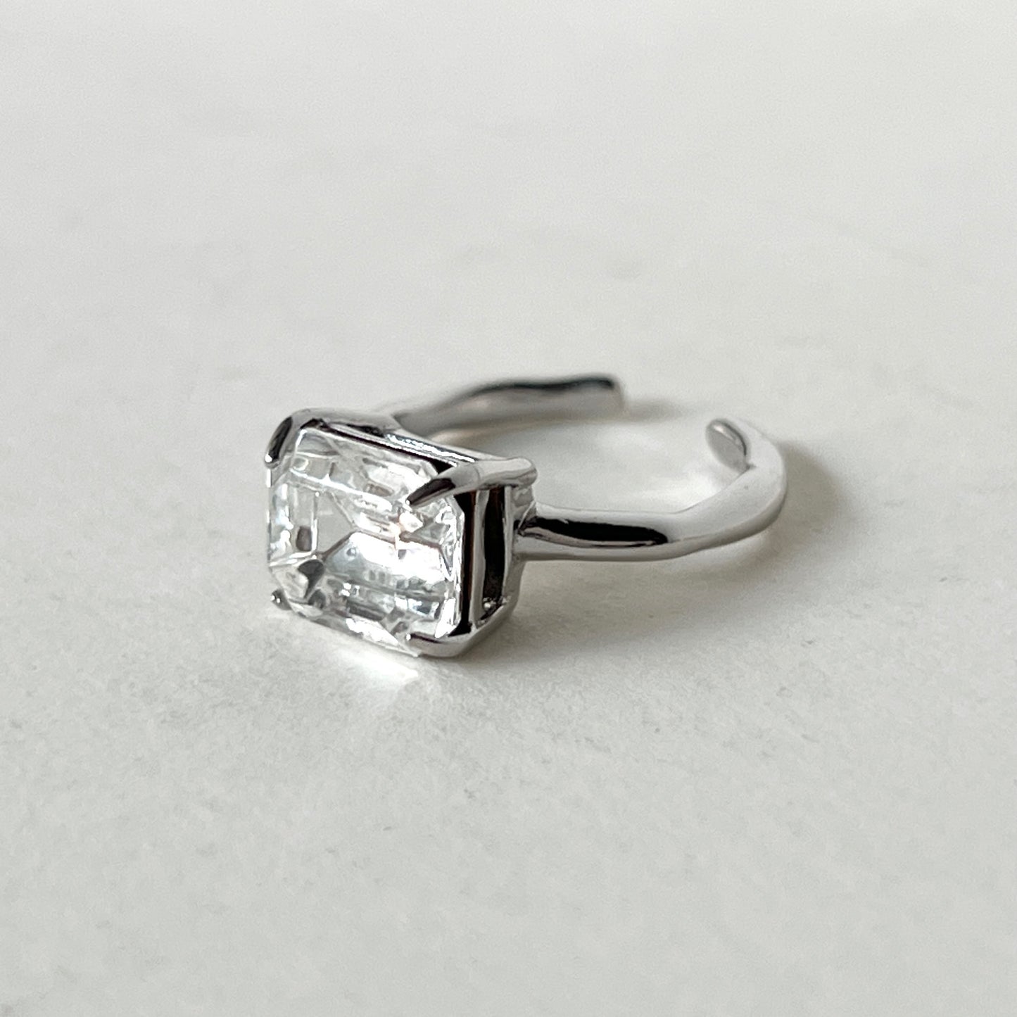 10. [ crystal ] gem OCTAGON silver [ free size ]