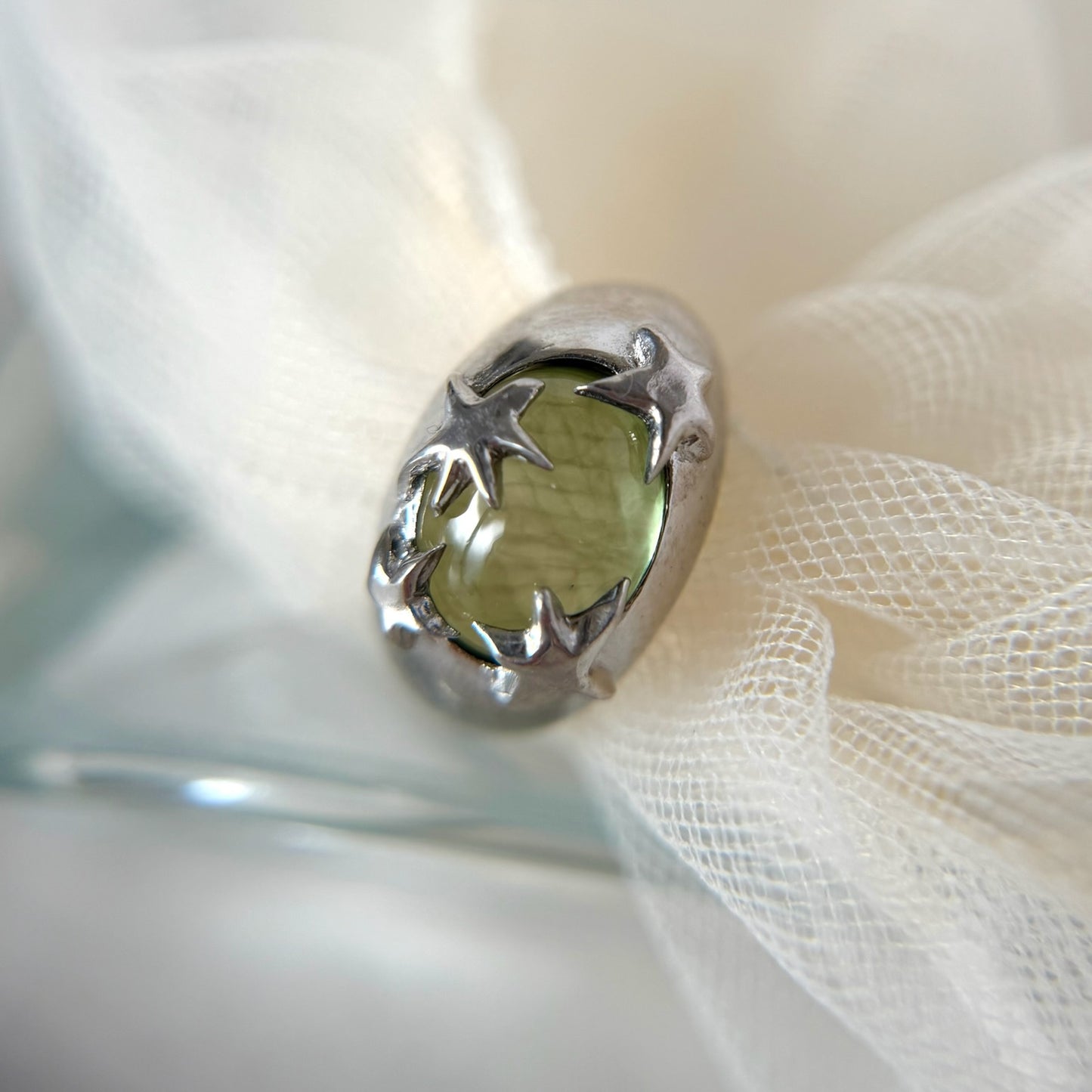 [ light green ] twinkle ring silver