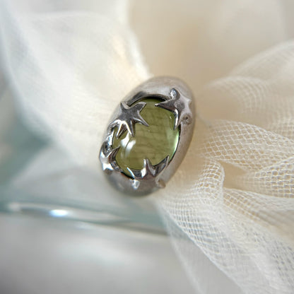 [ light green ] twinkle ring silver
