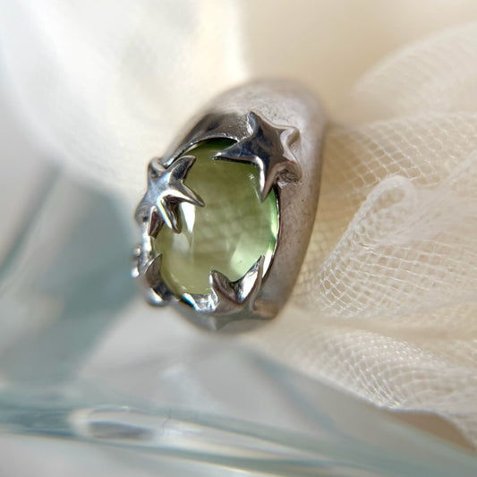 [ light green ] twinkle ring silver