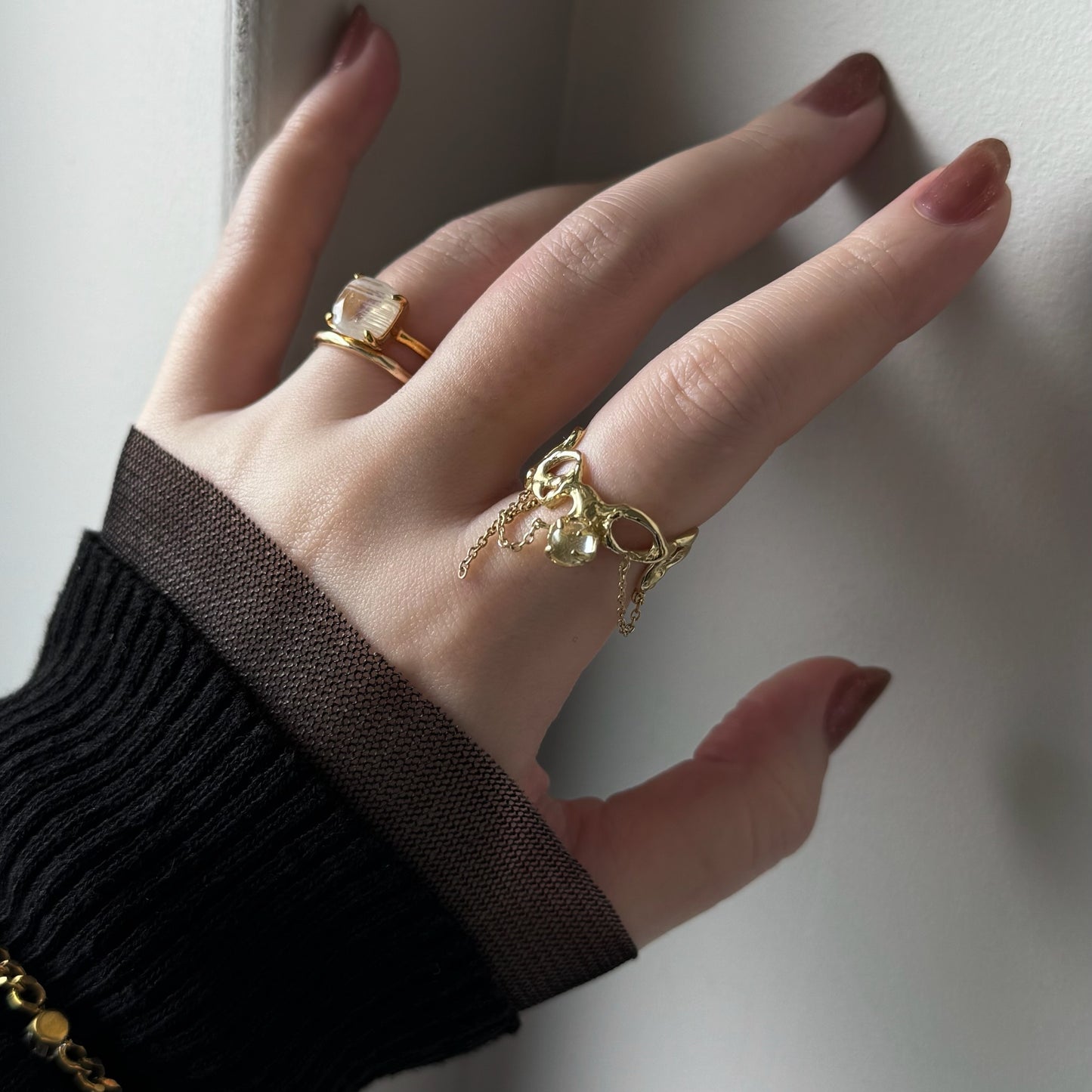 [ crystal ] nuanced mesh gold [ free size ]