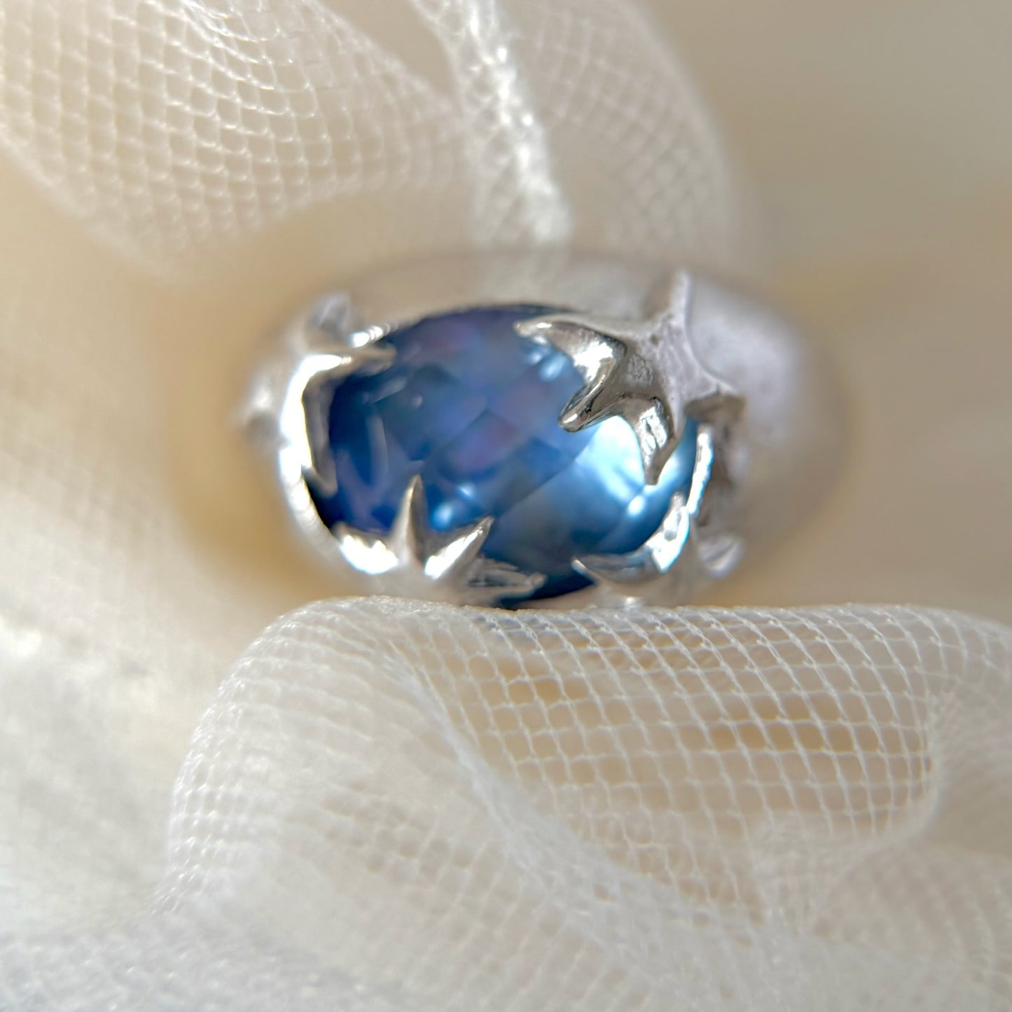 [ lapis lazuli quartz triplet ] twinkle ring silver