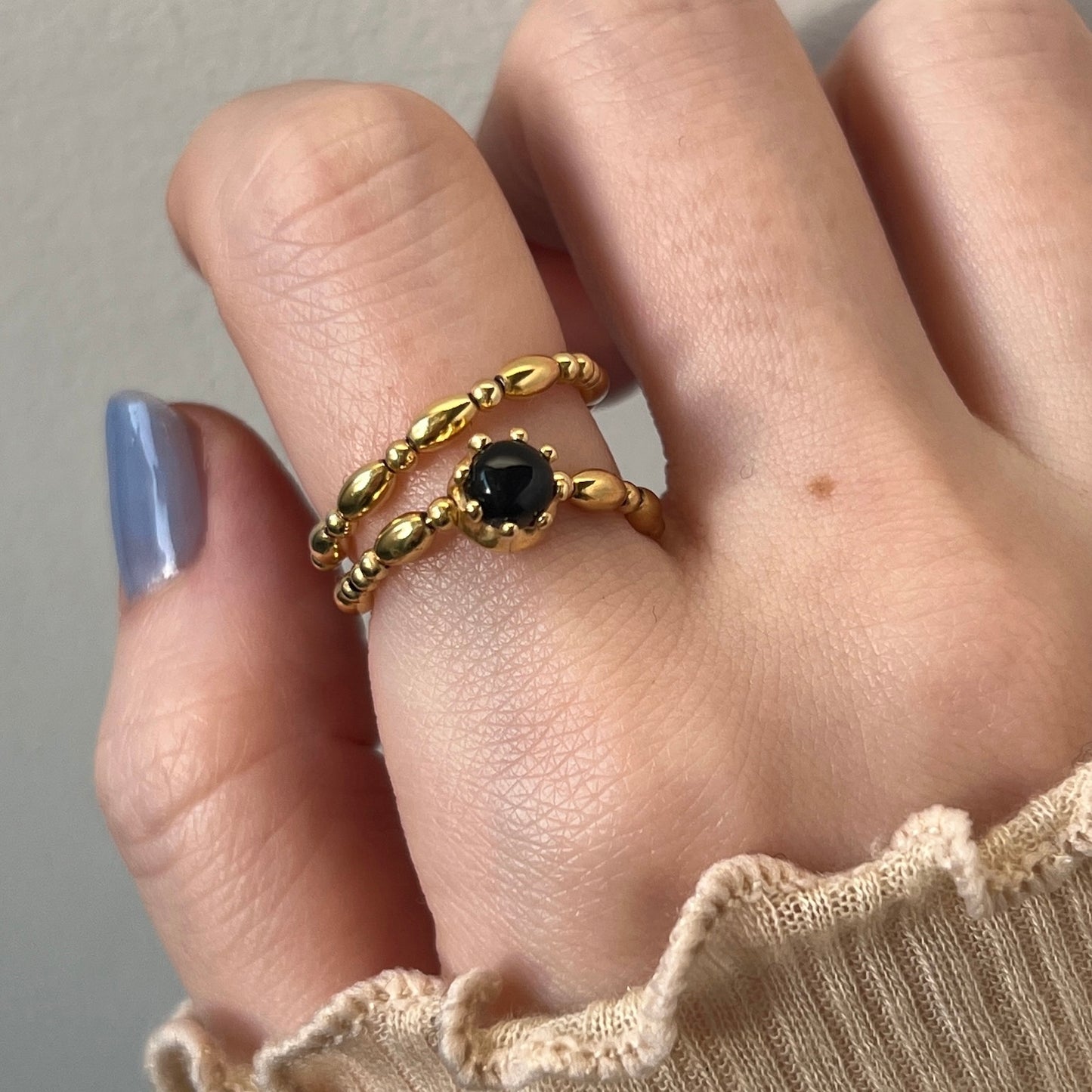 [ blue labradorite ] sirius gold [ free size ]