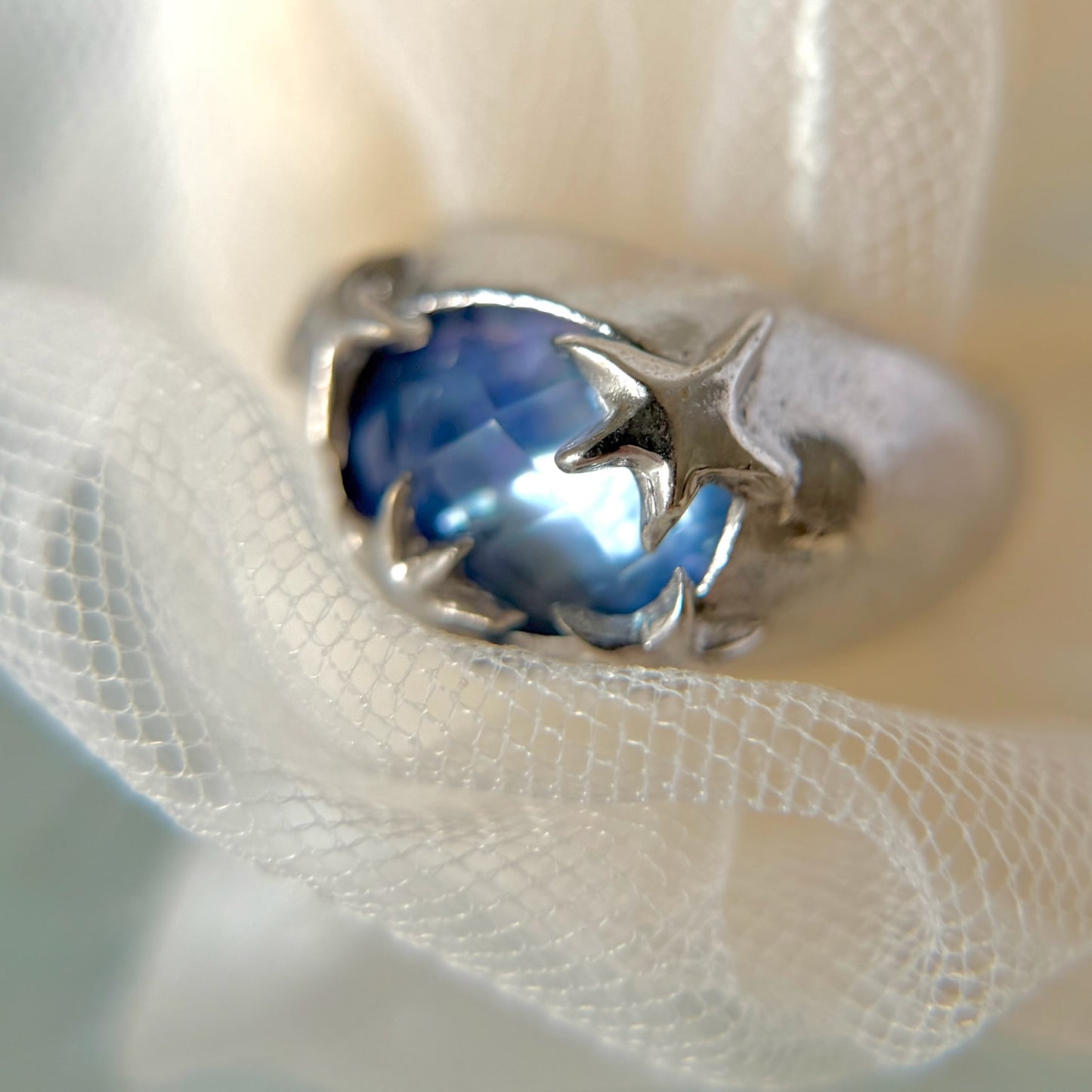[ lapis lazuli quartz triplet ] twinkle ring silver