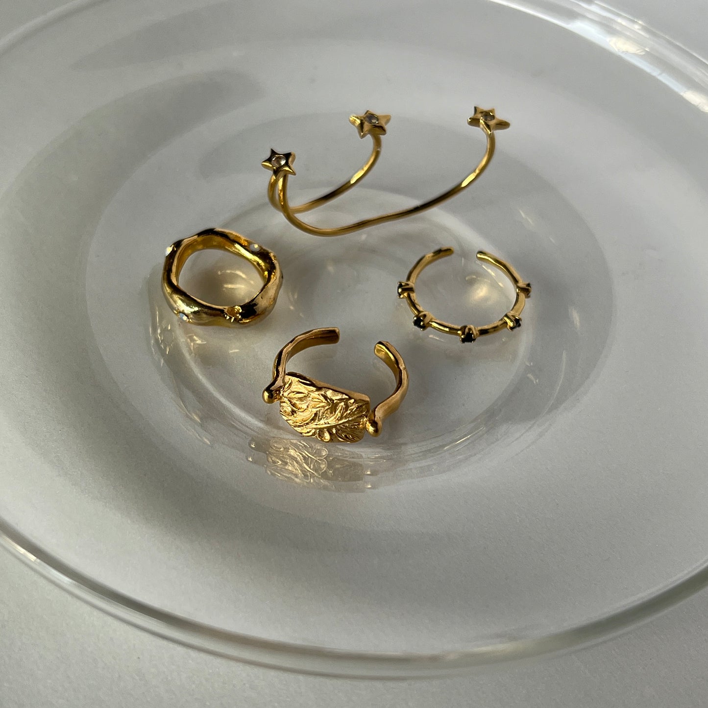 [ gold ] sculpture ring [ free size ]