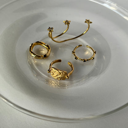 [ gold ] sculpture ring [ free size ]