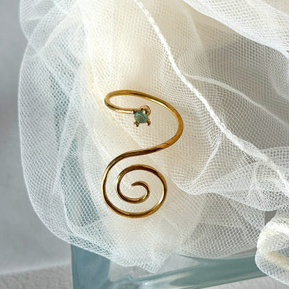 [ green apetite ] swirl ring gold