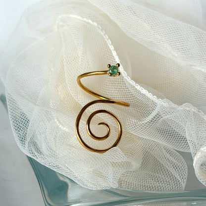 [ green apetite ] swirl ring gold