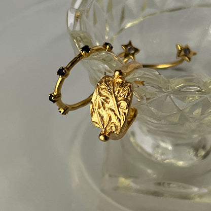 [ gold ] sculpture ring [ free size ]