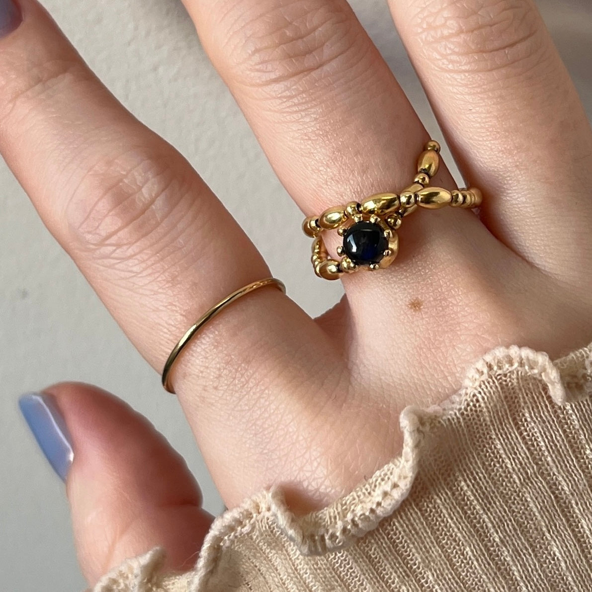 [ blue labradorite ] sirius gold [ free size ]