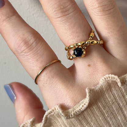 [ blue labradorite ] sirius gold [ free size ]