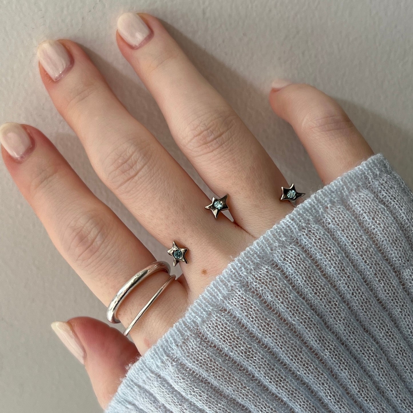[ aqua marine ] orion ring silver