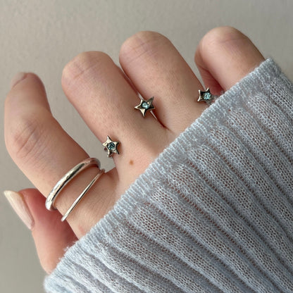 [ aqua marine ] orion ring silver