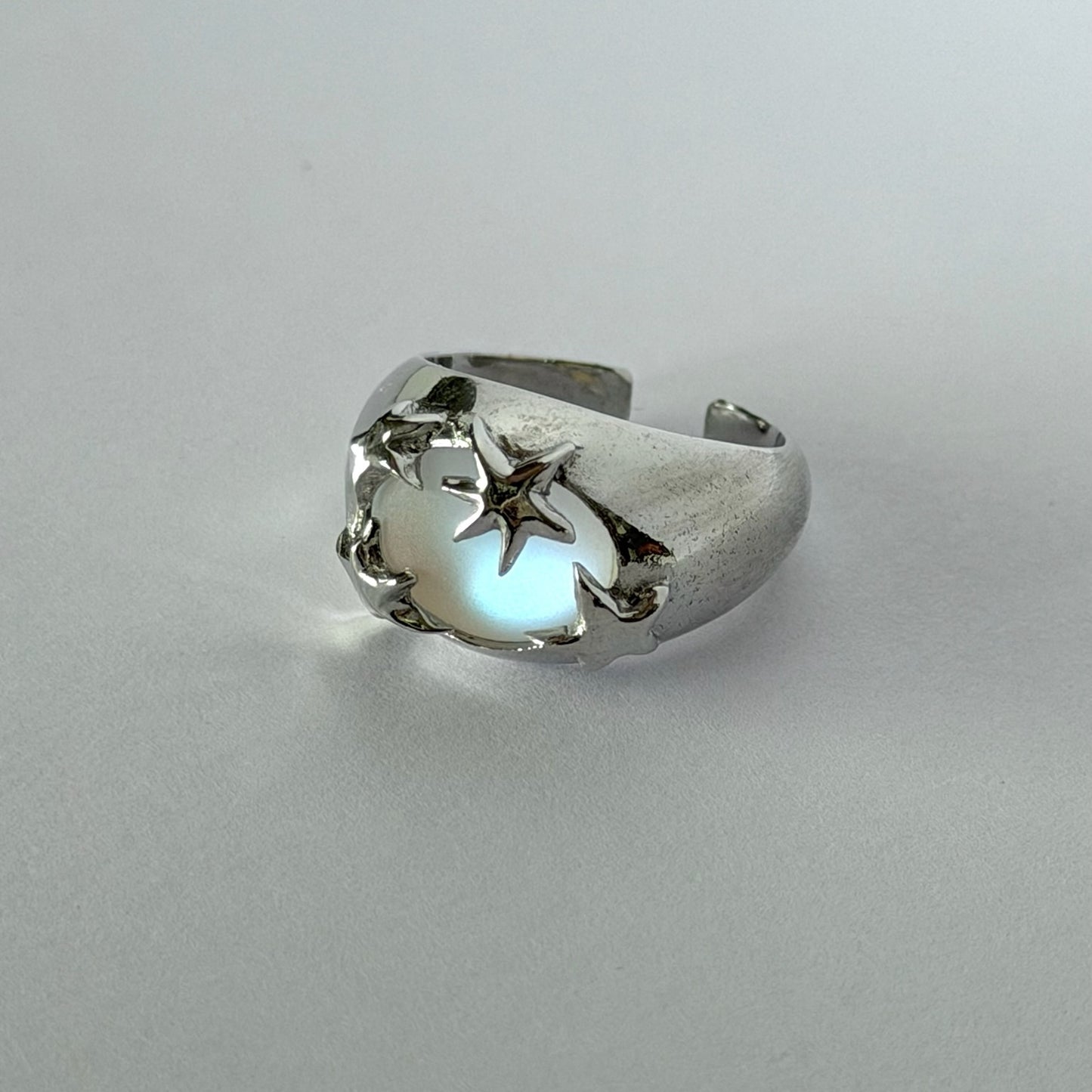 [ frost peach ] twinkle ring silver