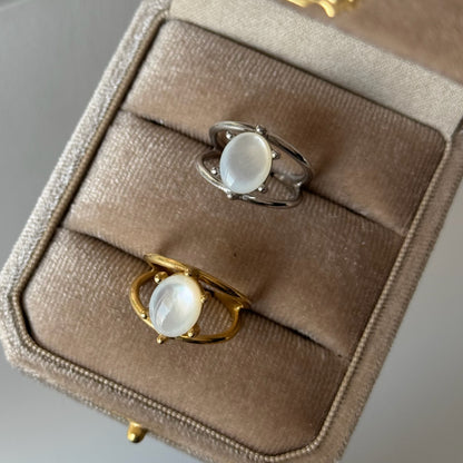 [ white shell ] double silver [ free size ]