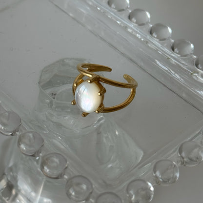 [ white shell ] double gold [ free size ]