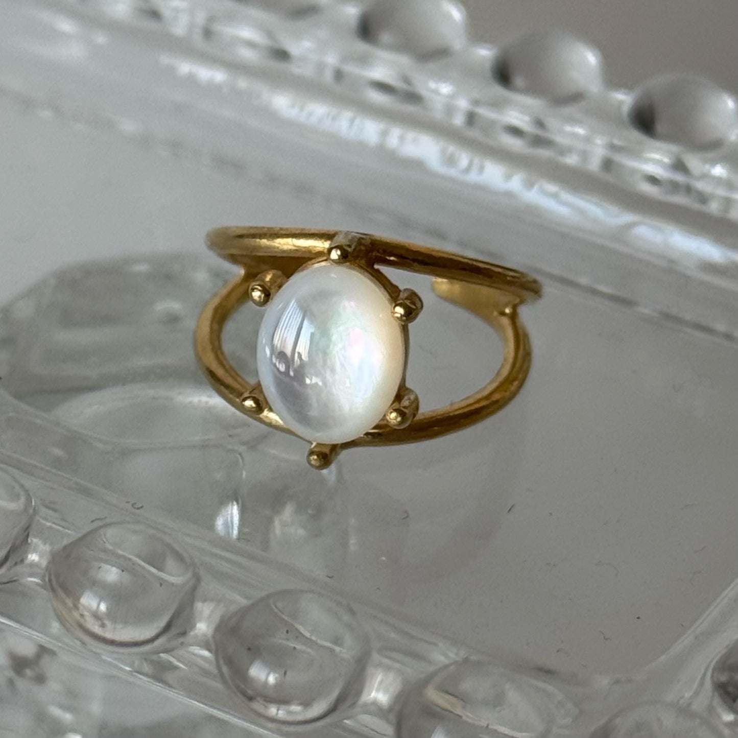 [ white shell ] double gold [ free size ]